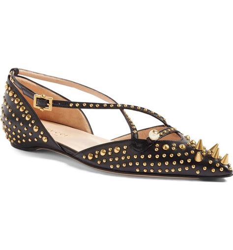 gucci unia studded flat|Gucci Unia Studded Pointed Toe Flats Shoes .